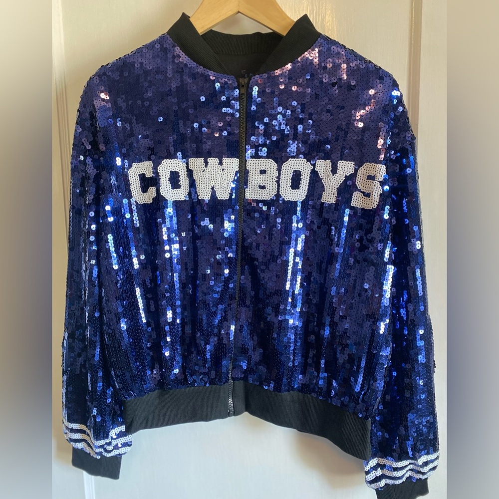 Dallas Cowboys sequin bomber jacket OS